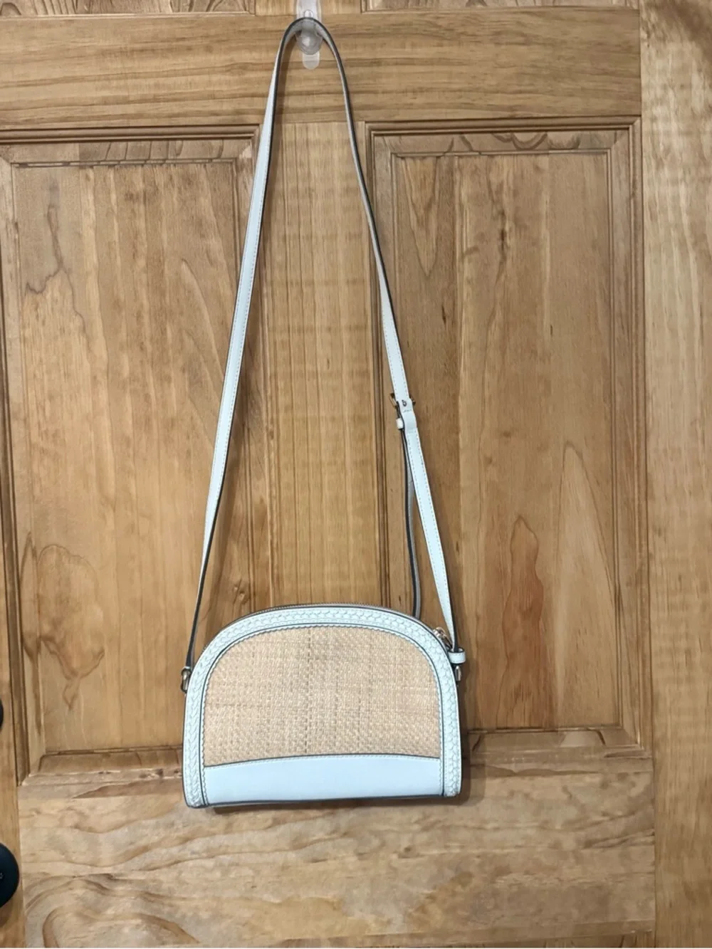 kate spade ‘Reiley’ White and Natural Woven Crossbody
